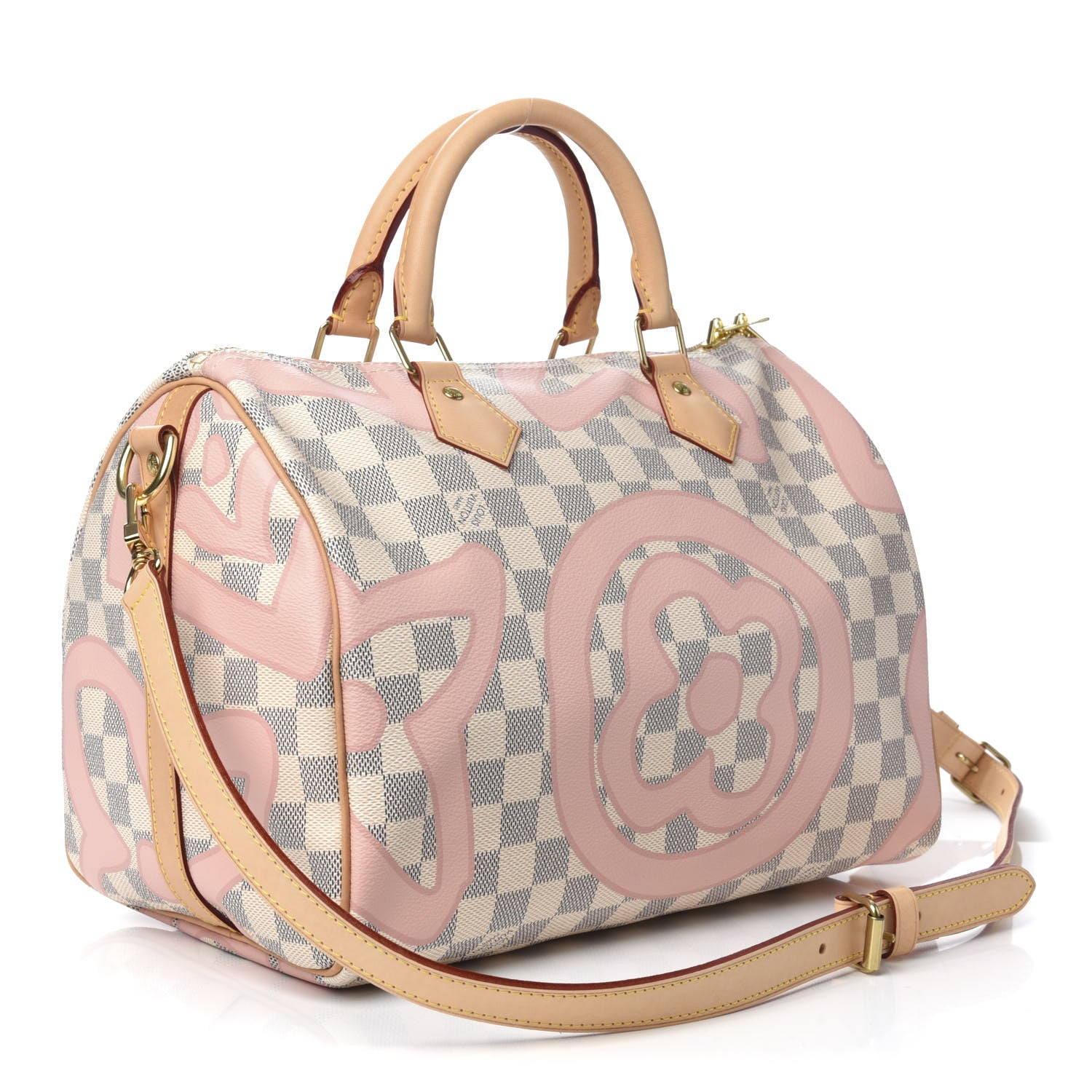 Louis Vuitton Damier Azur Tahitienne Speedy Bandouliere 30 Rose Ballerine 4 of 10
