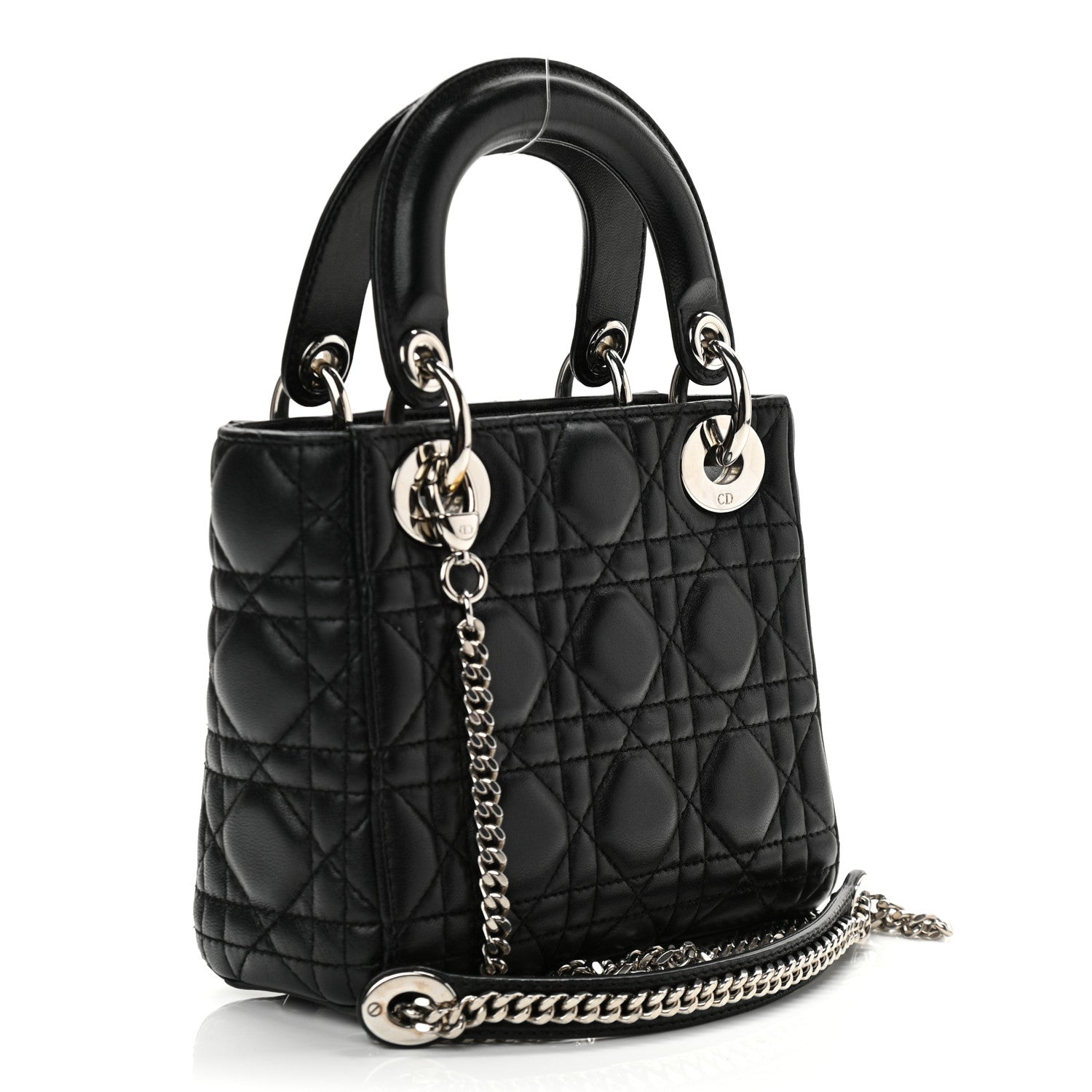 Christian Dior Lambskin Cannage Mini Lady Dior Black 3 of 12