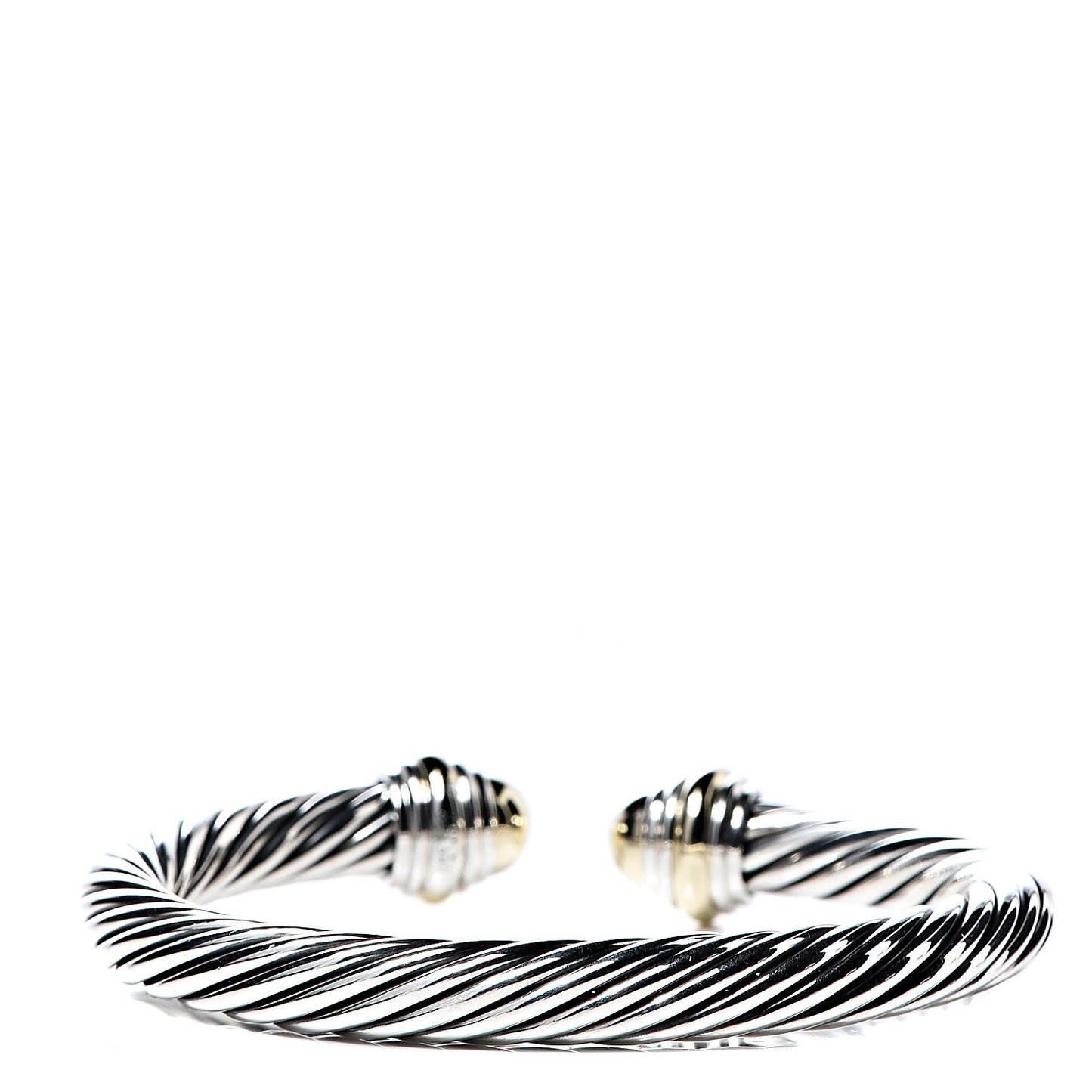 Sterling Silver 14K Yellow Gold 7mm Cable Classics Bracelet