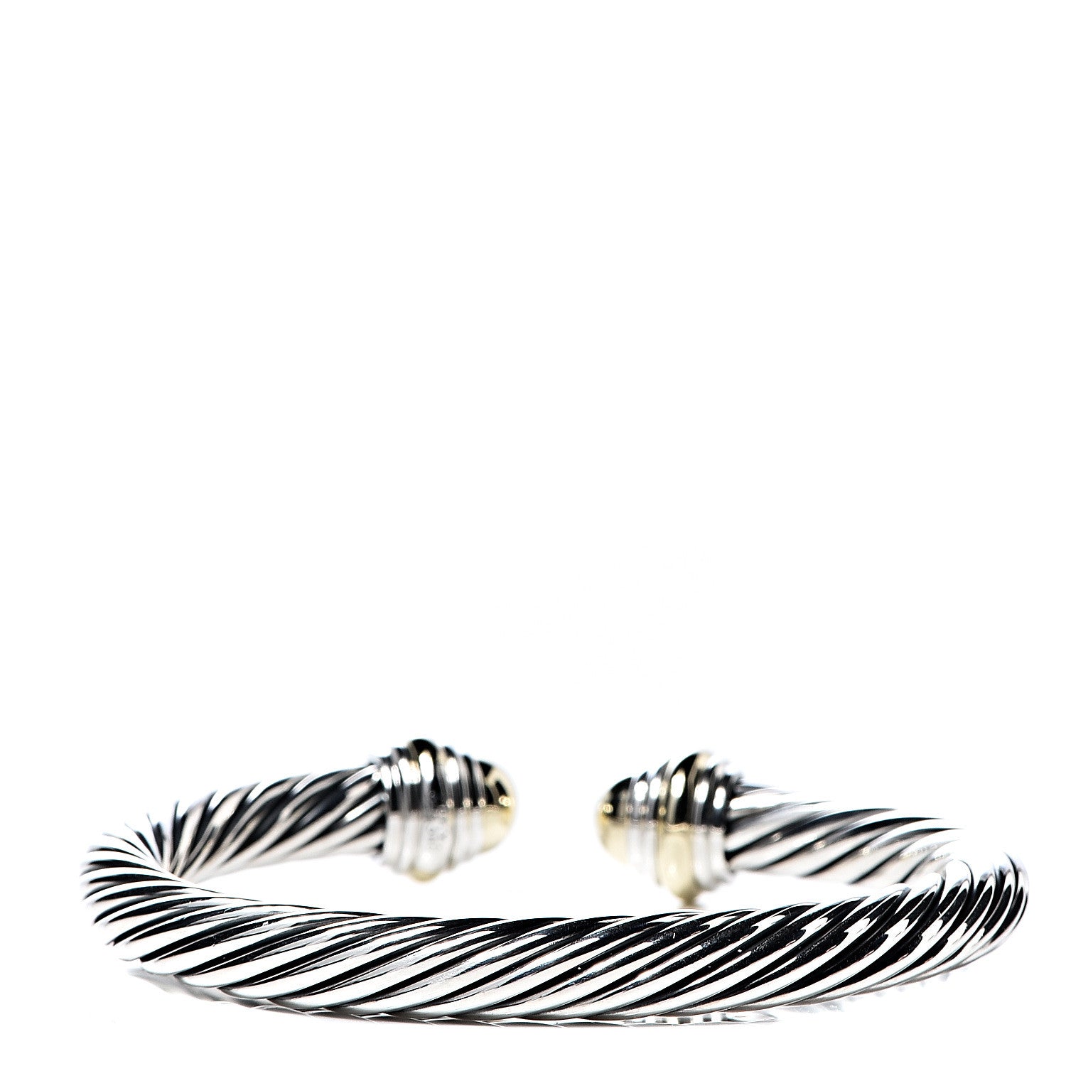 David Yurman Sterling Silver 14K Yellow Gold 7mm Cable Classics Bracelet 3 of 4