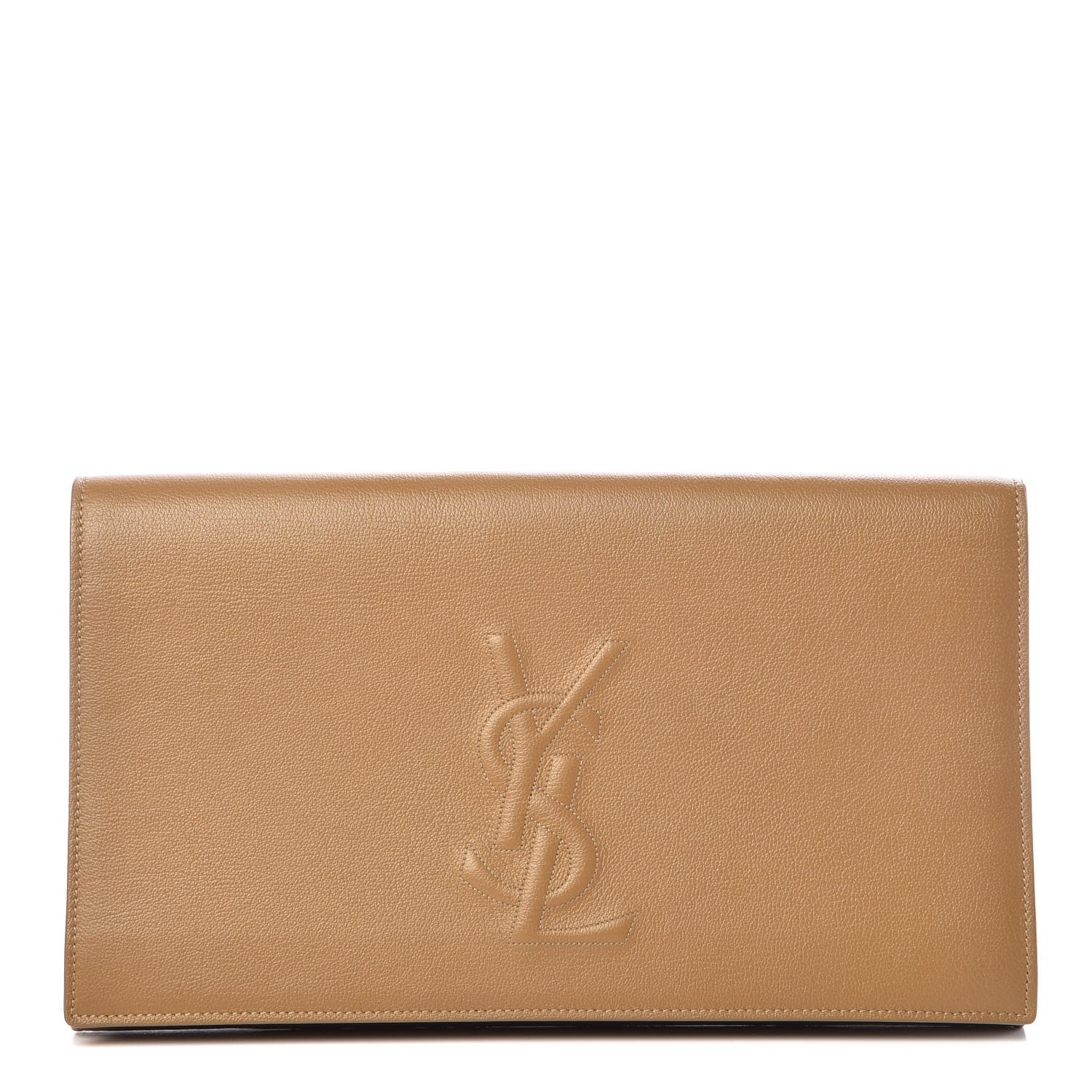 Saint Laurent Calfskin Monogram Large Belle De Jour Clutch Beige 1 of 9