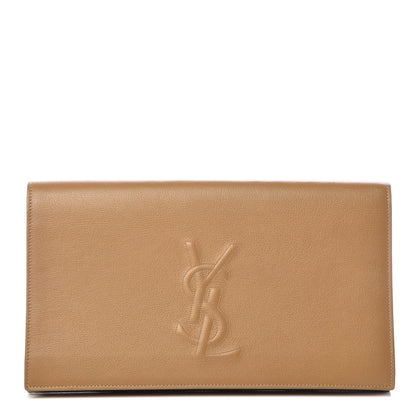Saint Laurent Calfskin Monogram Large Belle De Jour Clutch Beige 1 of 9