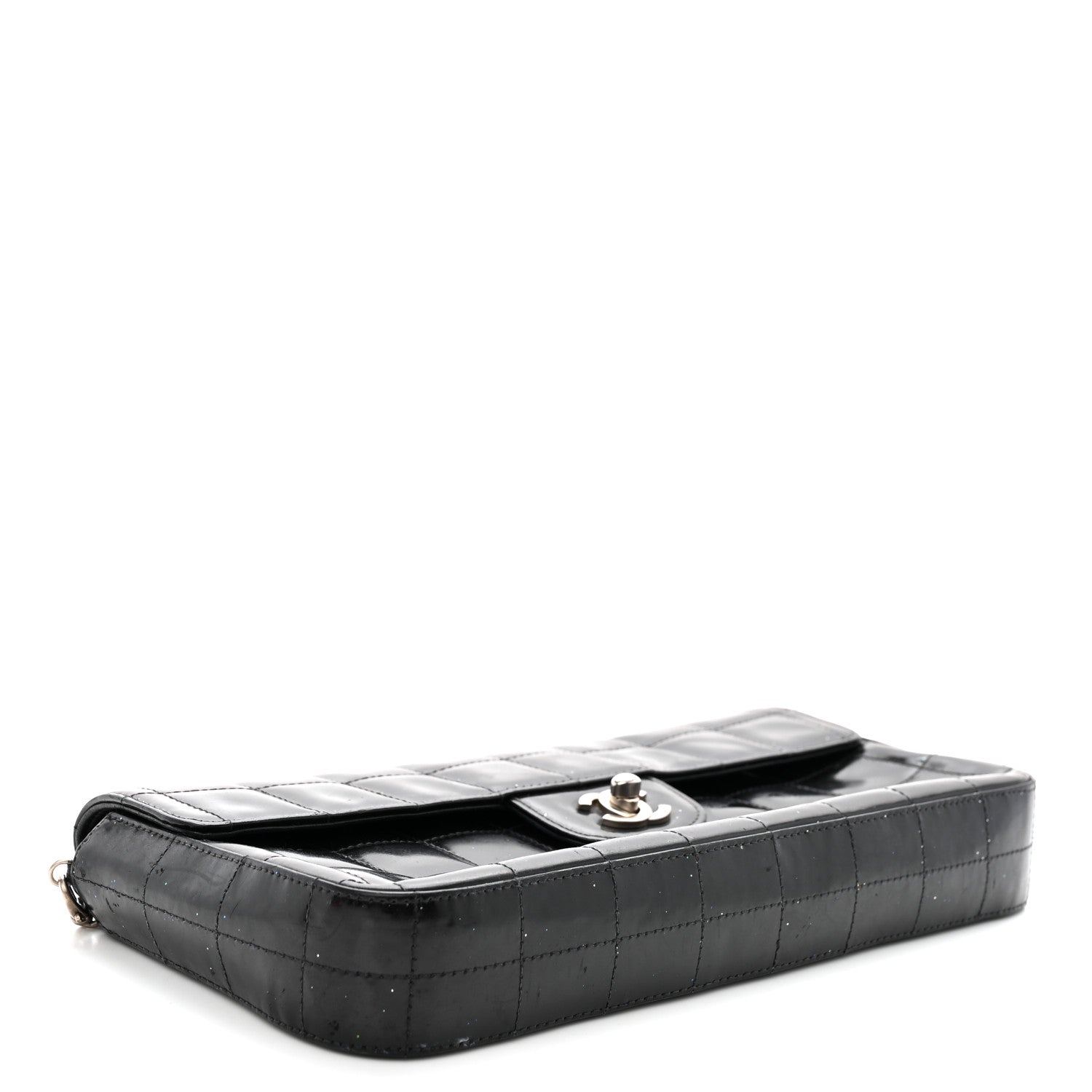 Chanel Patent Quilted East West Chocolate Bar Flap Black 4 of 14