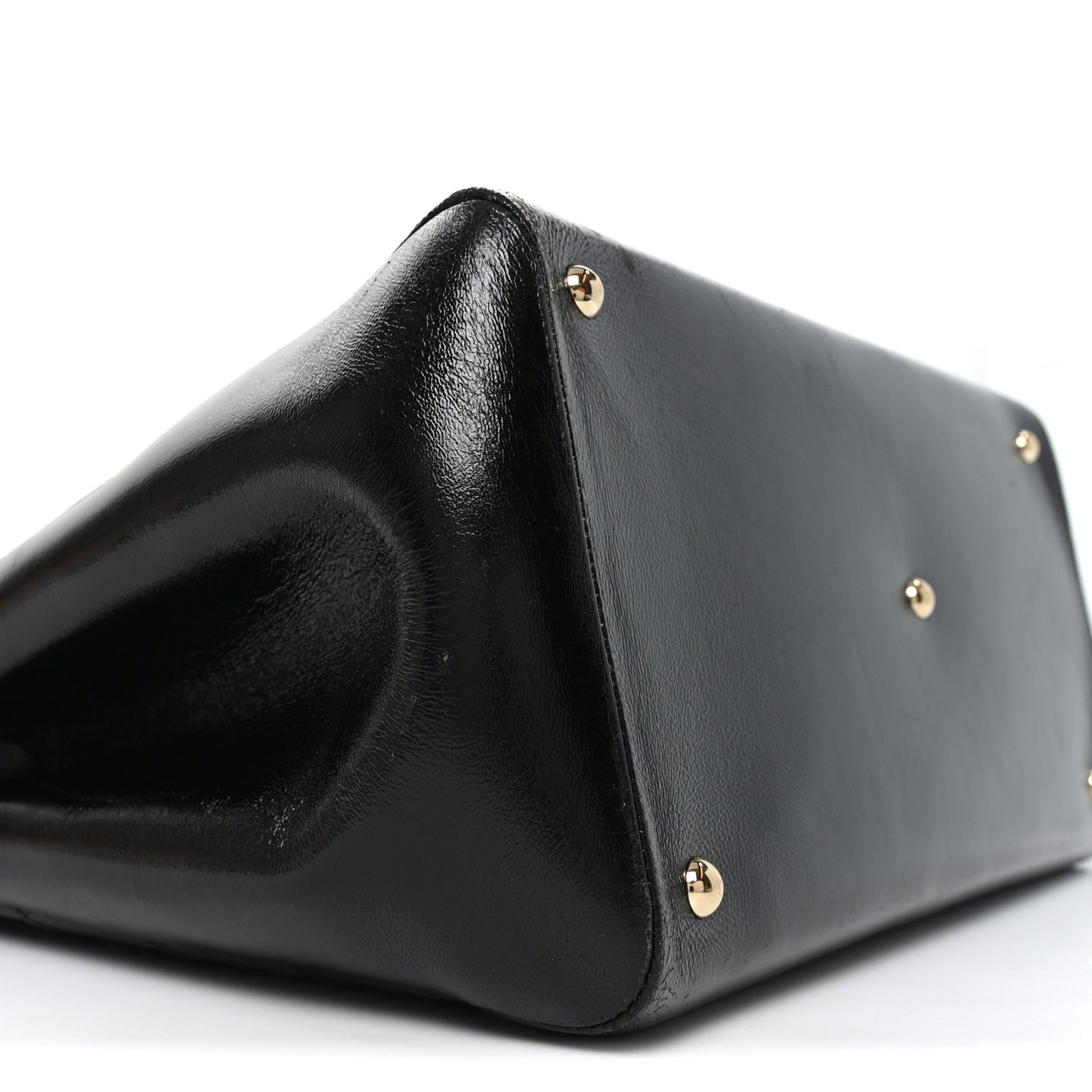 Shiny Lambskin Quilted Large 31 Shopping Bag Black