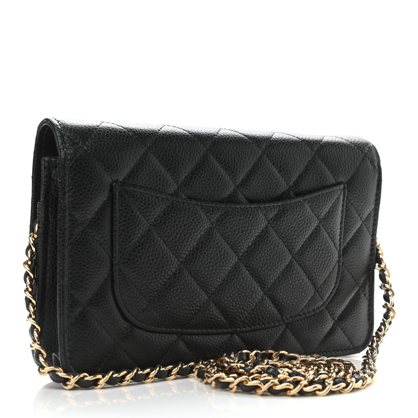 Caviar Quilted Wallet On Chain WOC Black