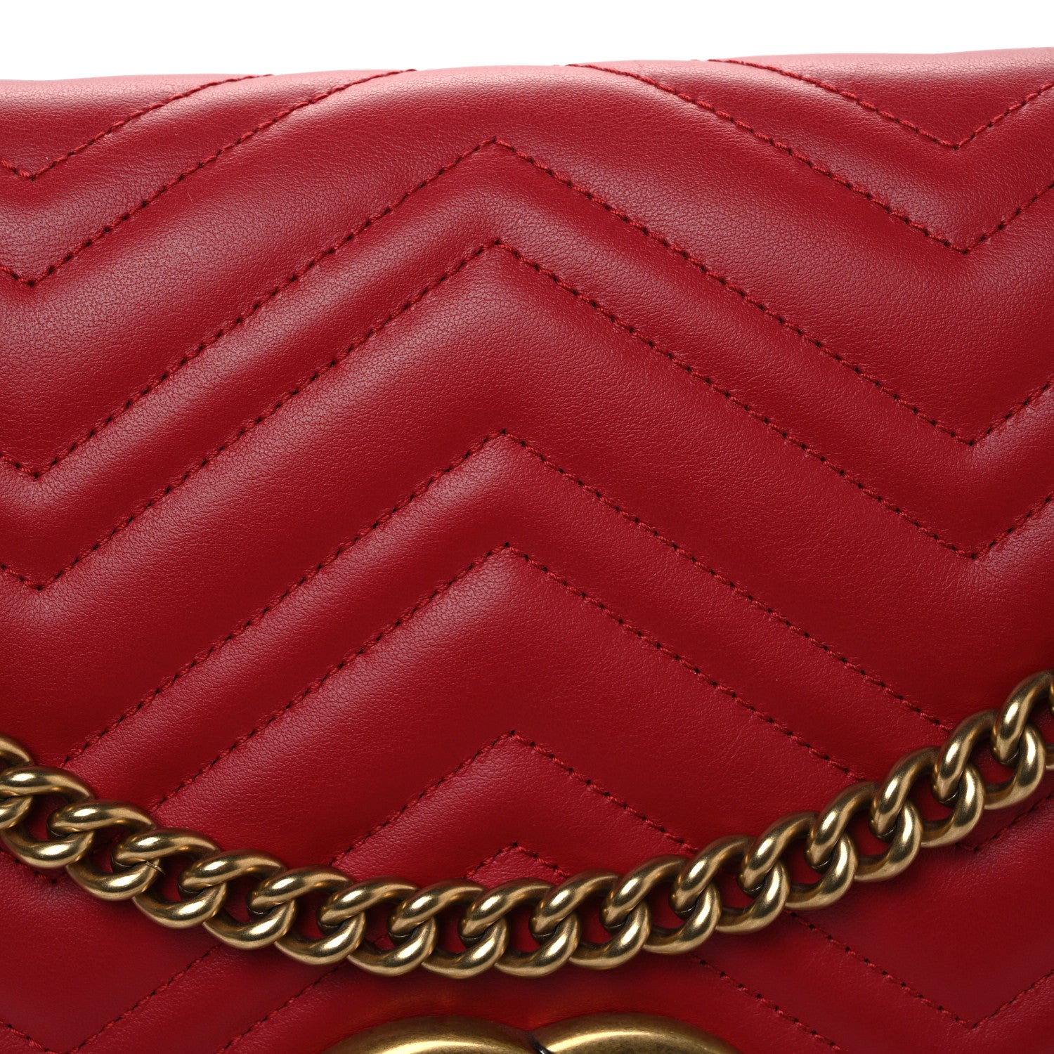 Gucci Calfskin Matelasse Large GG Marmont Shoulder Bag Hibiscus Red 8 of 11