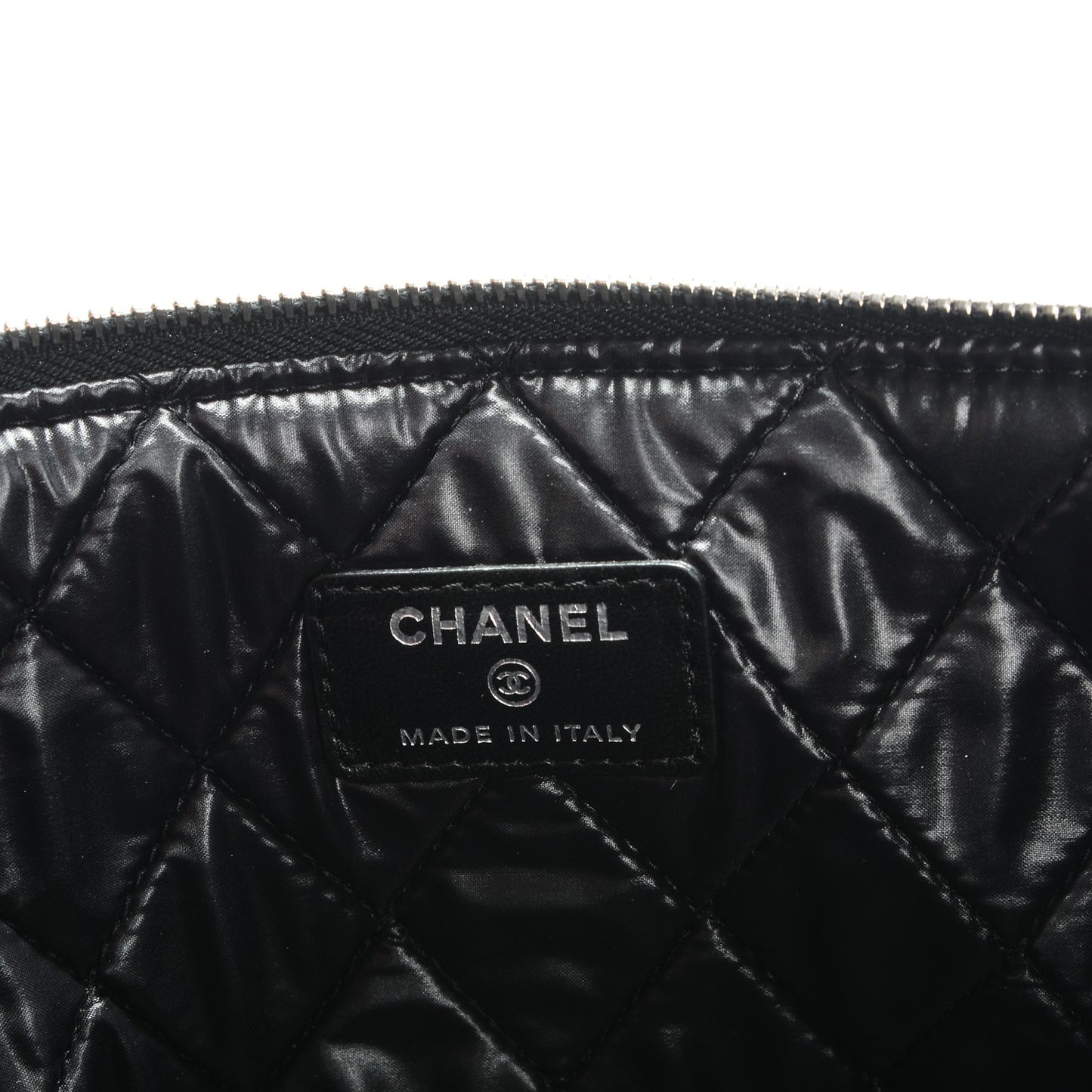 Lambskin Quilted Large Cosmetic Case Black