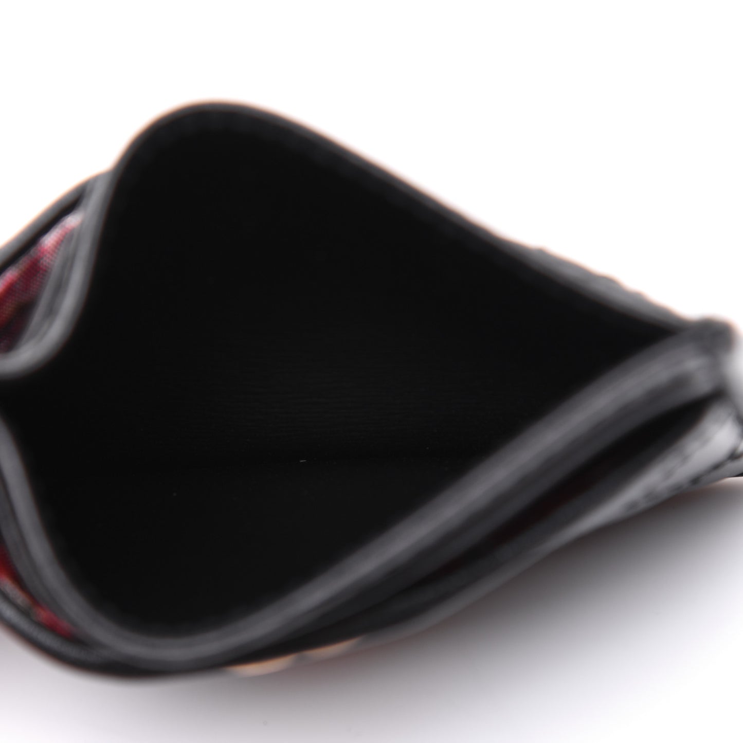 Calfskin Web Trapuntata Ophidia Card Holder Black