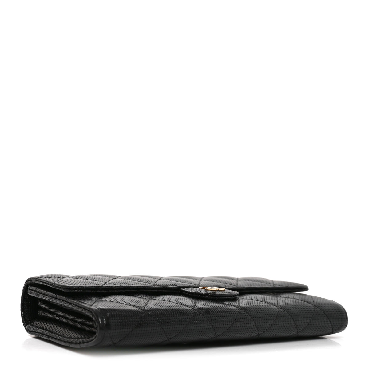 Chanel Calfskin Quilted Pixel Effect Large Flap Wallet Black 3 of 8