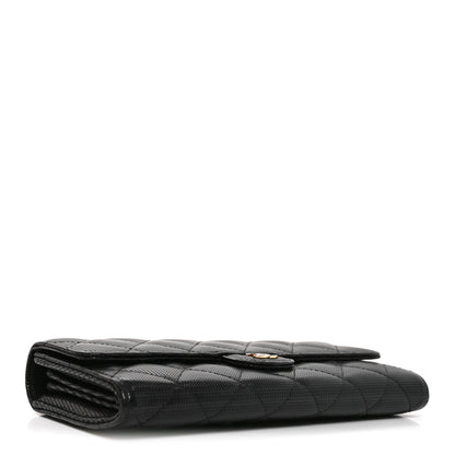 Chanel Calfskin Quilted Pixel Effect Large Flap Wallet Black 3 of 8