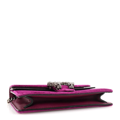 Gucci Velvet Super Mini Dionysus Shoulder Bag Fuchsia Violet Cyclamen 4 of 9