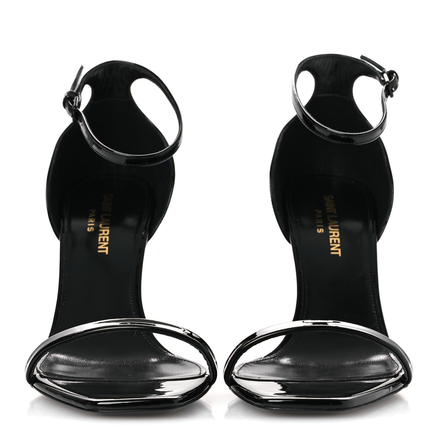 Patent Calfskin Opyum 85 Sandals 37.5 Black