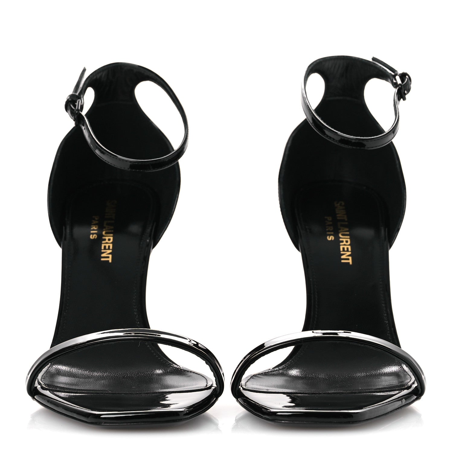 Saint Laurent Patent Calfskin Opyum 85 Sandals 37.5 Black 3 of 11