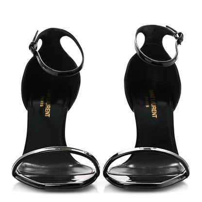 Saint Laurent Patent Calfskin Opyum 85 Sandals 37.5 Black 3 of 11