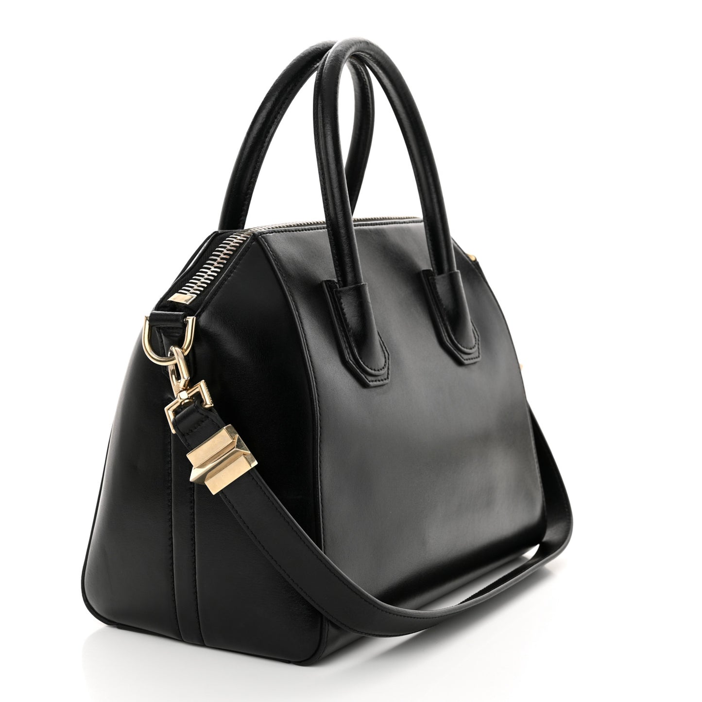 Shiny Lord Calfskin Small Antigona Black