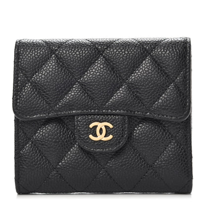 Chanel Caviar Quilted Compact Flap Wallet Black 1 of 9