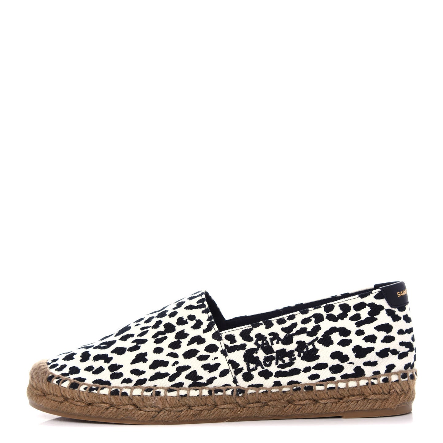 Canvas Leopard Print Espadrilles 38 Latte Black