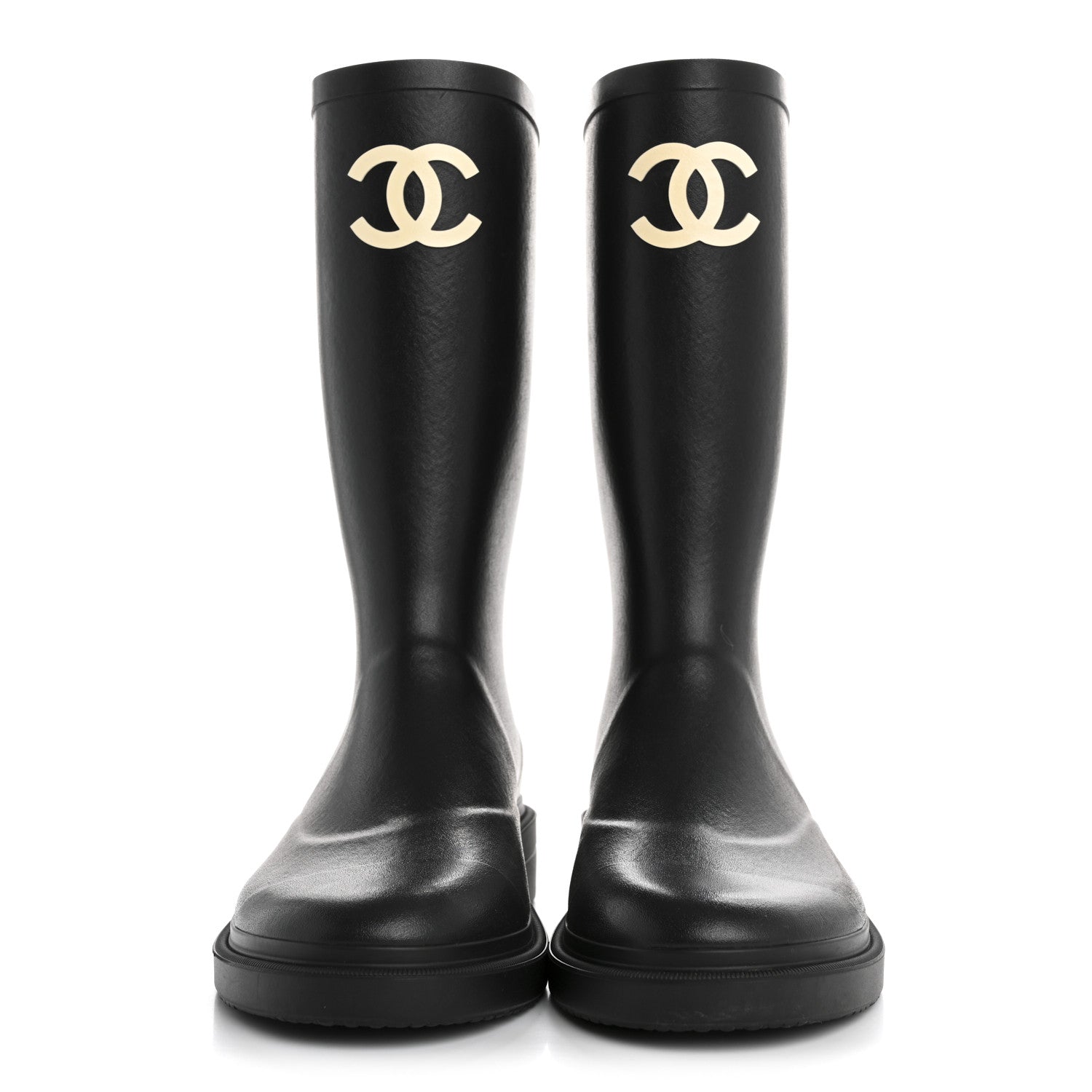 Chanel Caoutchouk CC High Boots 39 Black 2 of 8