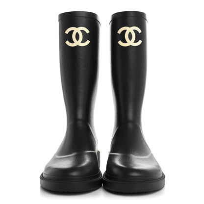 Chanel Caoutchouk CC High Boots 39 Black 2 of 8