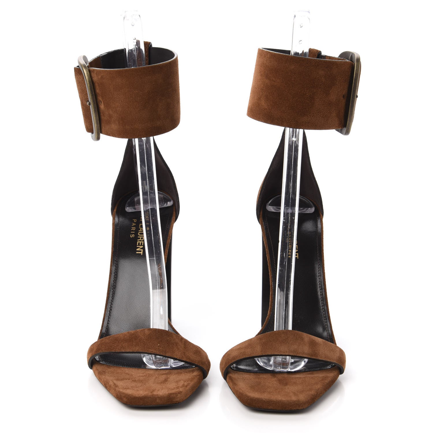 Saint Laurent Suede Otterproof LouLou 105 Buckle Sandals 39 Land 2 of 9