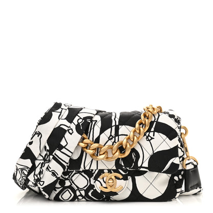 Chanel Canvas Printed Deer Coco Mini Single Flap Gray Black 1 of 11