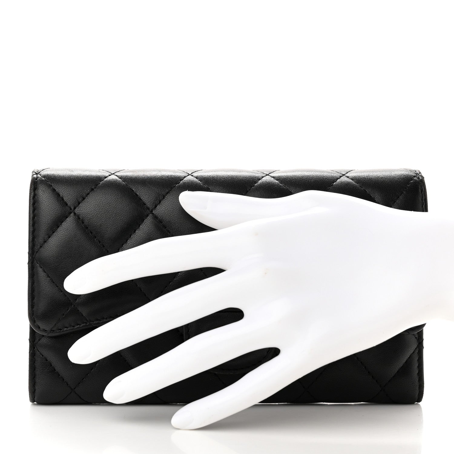 Chanel Lambskin Quilted Large Flap Wallet Black 2 of 18