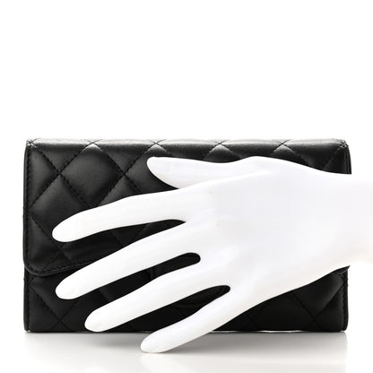 Chanel Lambskin Quilted Large Flap Wallet Black 2 of 18