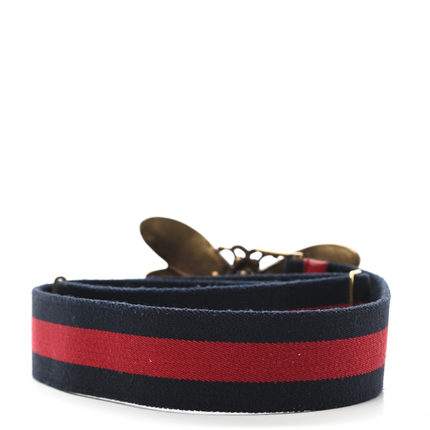 Gucci Web Queen Margaret Bee Belt 75 30 Red Navy 2 of 3