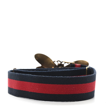 Gucci Web Queen Margaret Bee Belt 75 30 Red Navy 2 of 3
