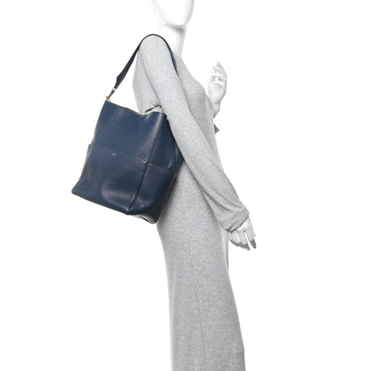 Celine Goatskin Sangle Bucket Bag Blue 2 of 11