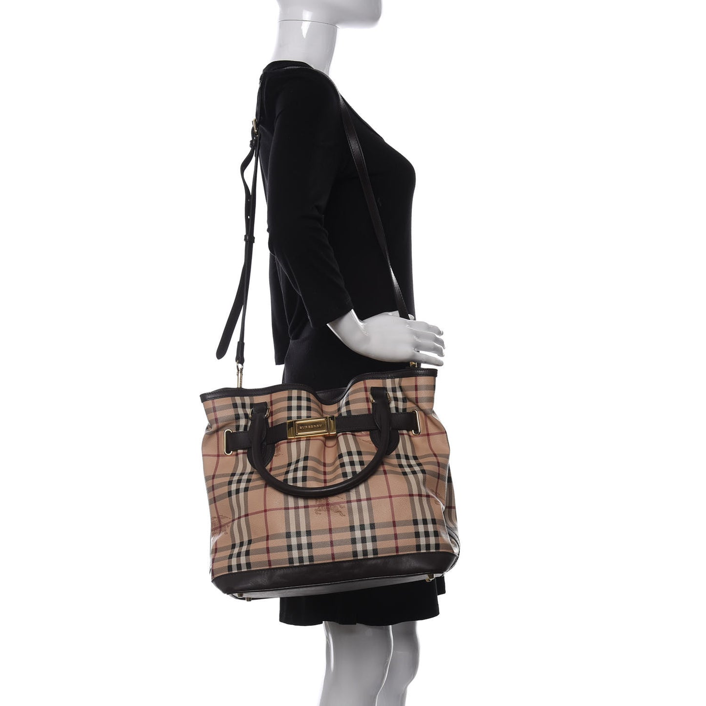 Haymarket Check Medium Golderton Tote Chocolate