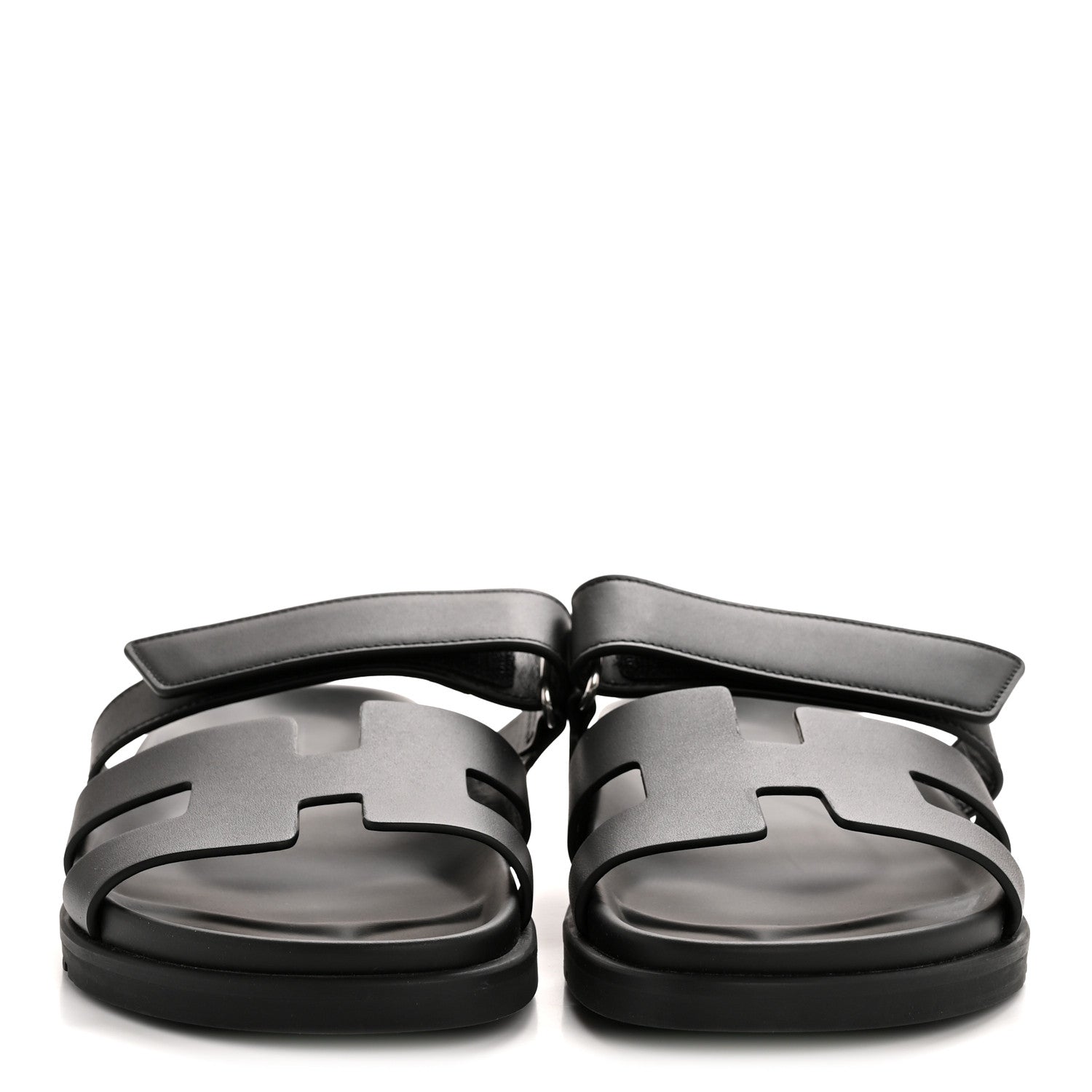 Hermes Calfskin Womens Chypre Sandals 38 Black 3 of 9