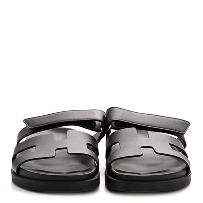Hermes Calfskin Womens Chypre Sandals 38 Black 3 of 9