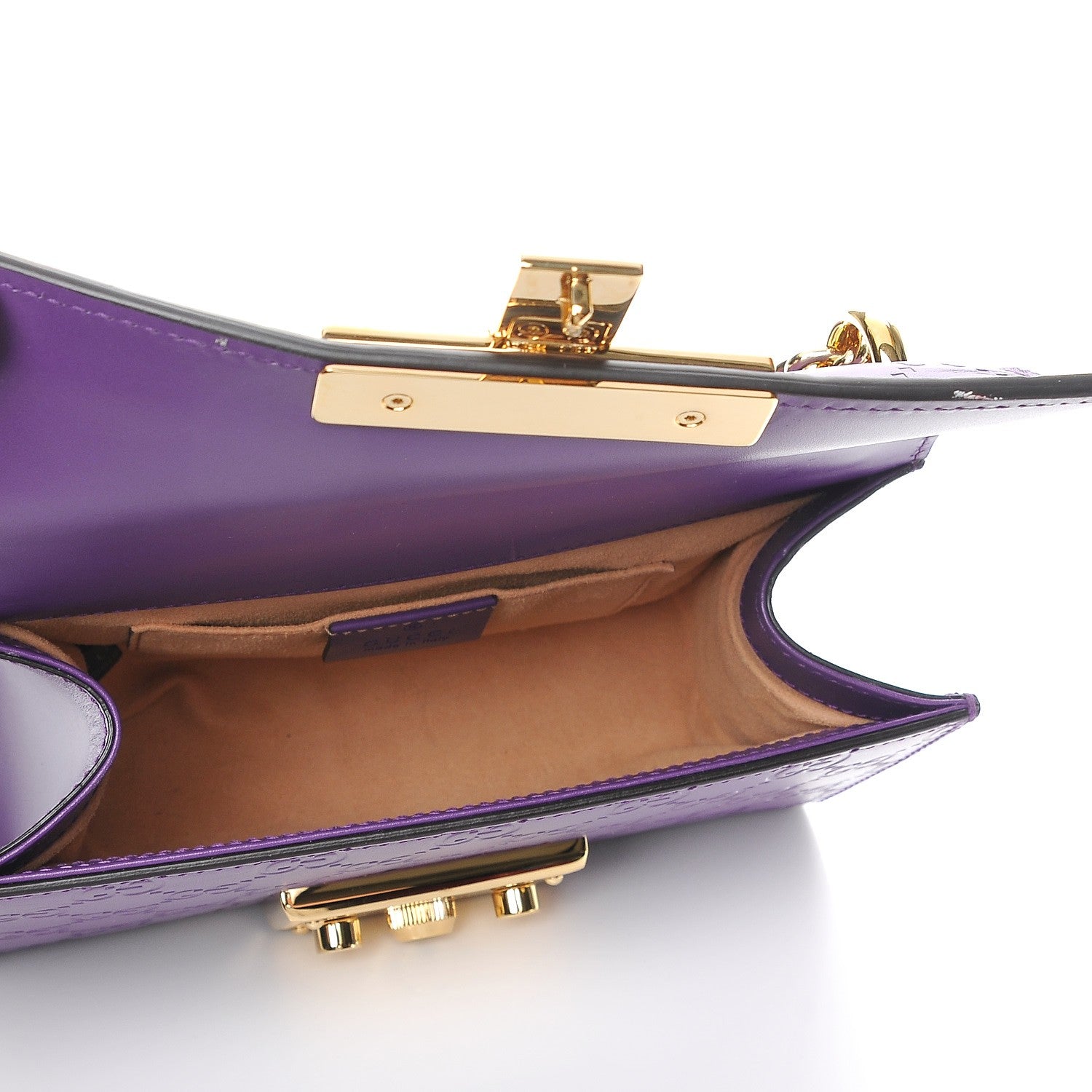 Gucci Guccissima Small Padlock Shoulder Bag Purple 5 of 8