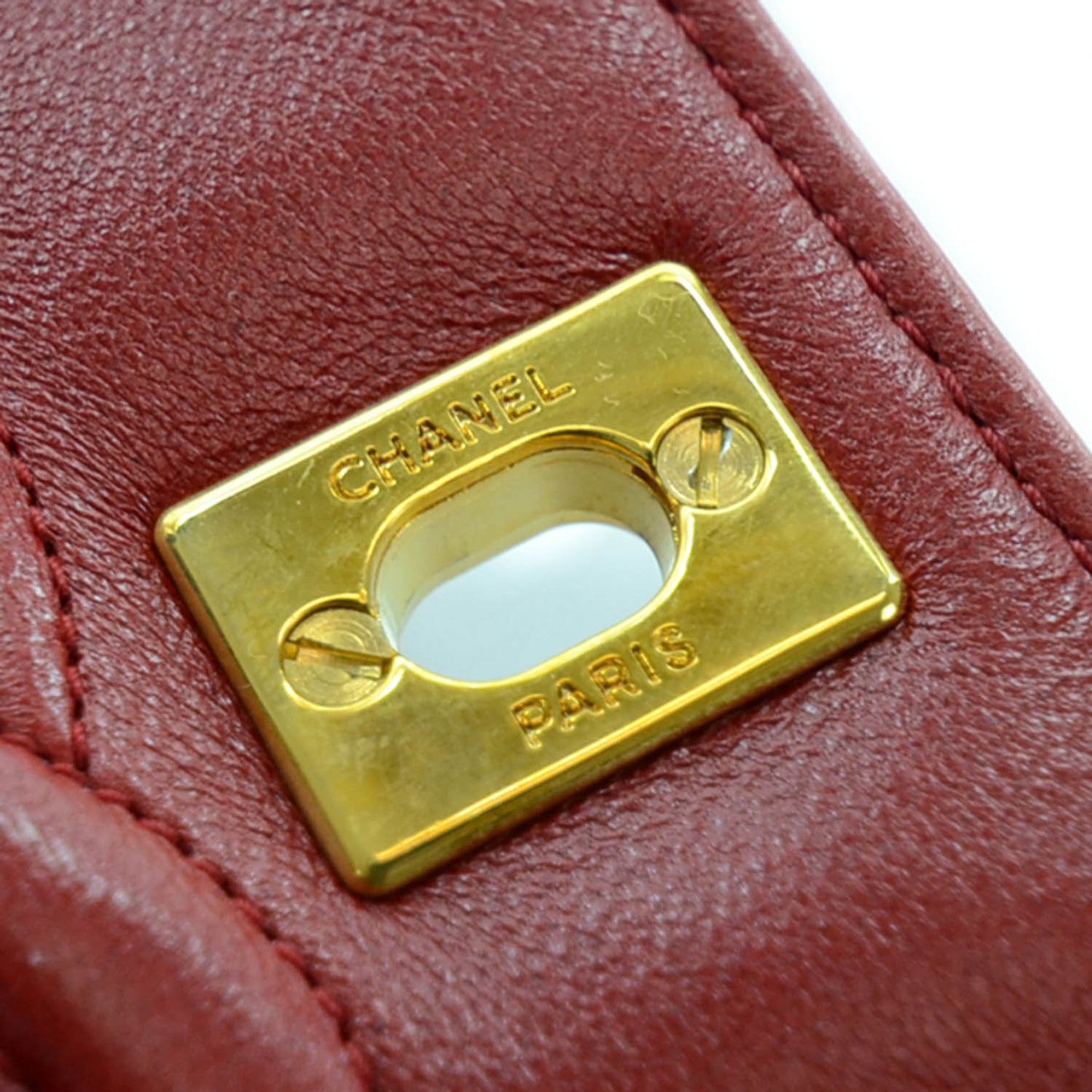 Lambskin Quilted Medium Flap Red