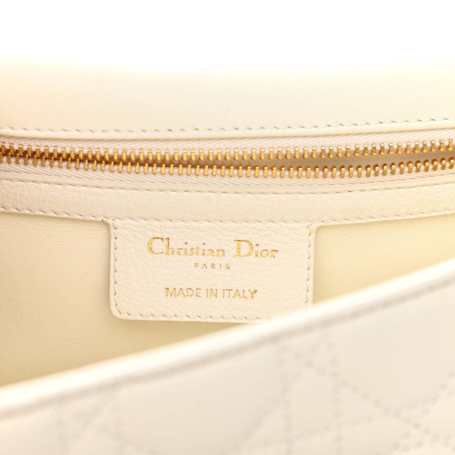 Christian Dior Lambskin Cannage Large Caro Bag Ivory 6 of 11