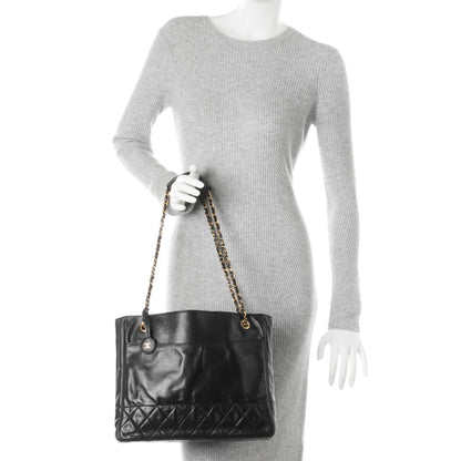 Chanel Lambskin Shopping Tote Navy 2 of 10