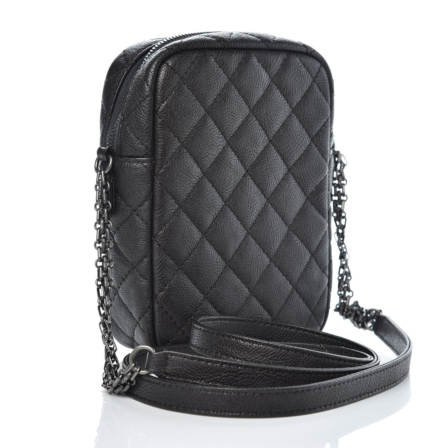 Grained Calfskin Quilted Reissue Camera Case Black