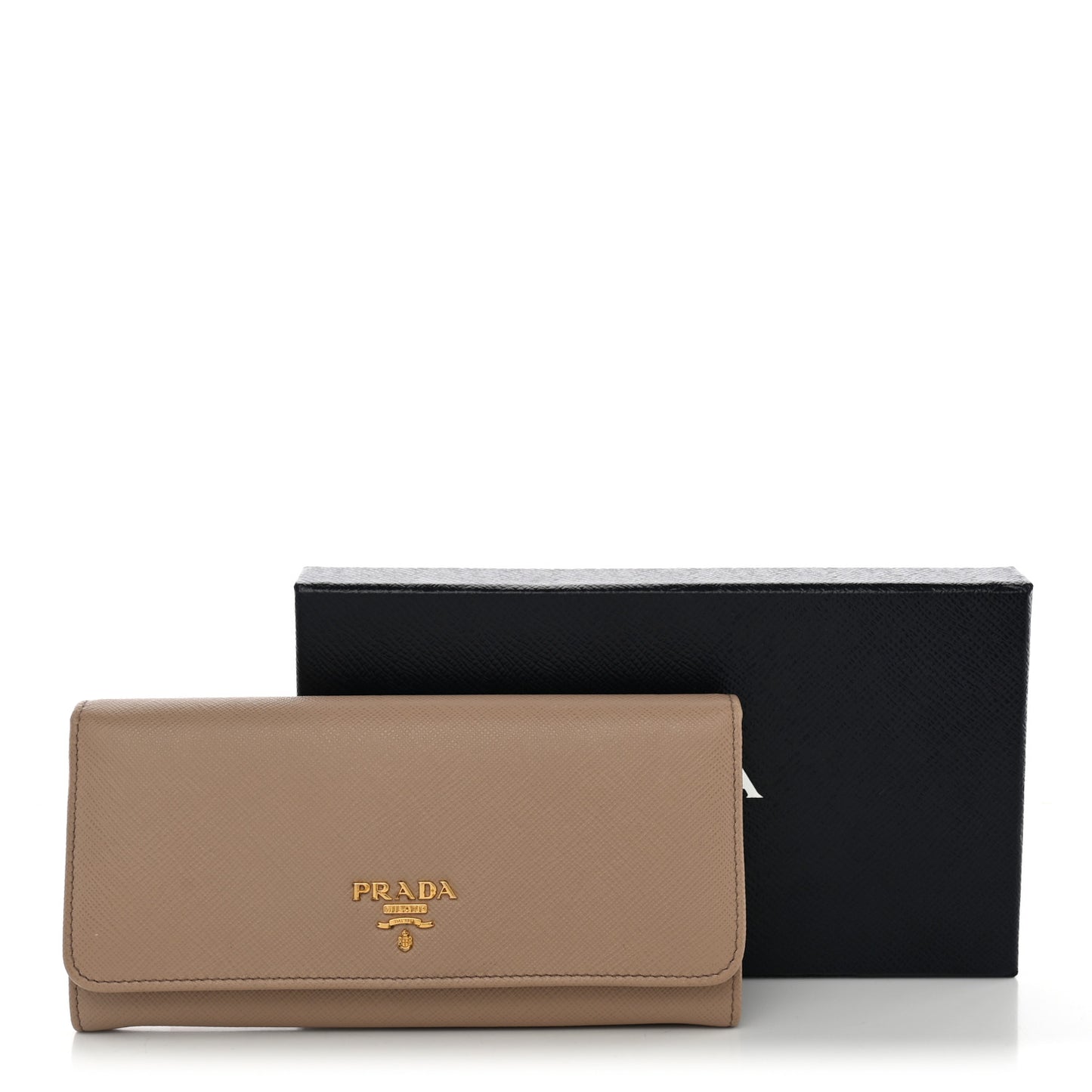 Saffiano Metal Continental Flap Wallet Cammeo