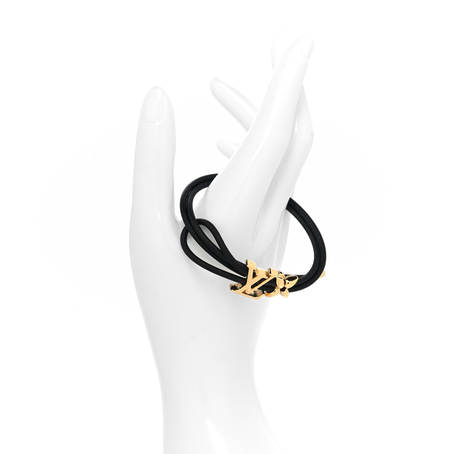 Calfskin LV Bloom Bracelet Black