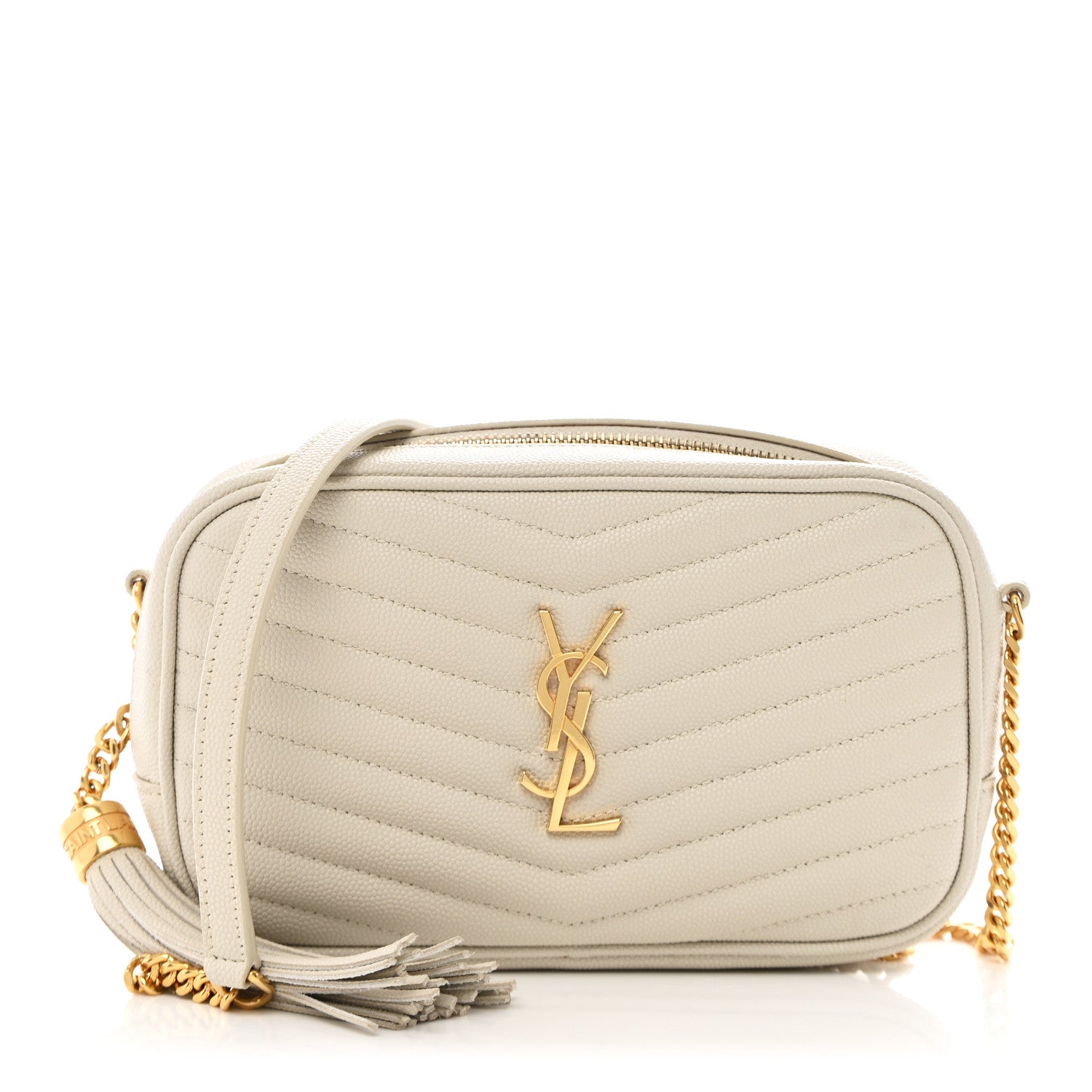 Saint Laurent Grain De Poudre Matelasse Monogram Mini Lou Camera Bag Crema Soft 1 of 9