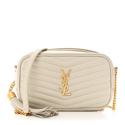 Saint Laurent Grain De Poudre Matelasse Monogram Mini Lou Camera Bag Crema Soft 1 of 9