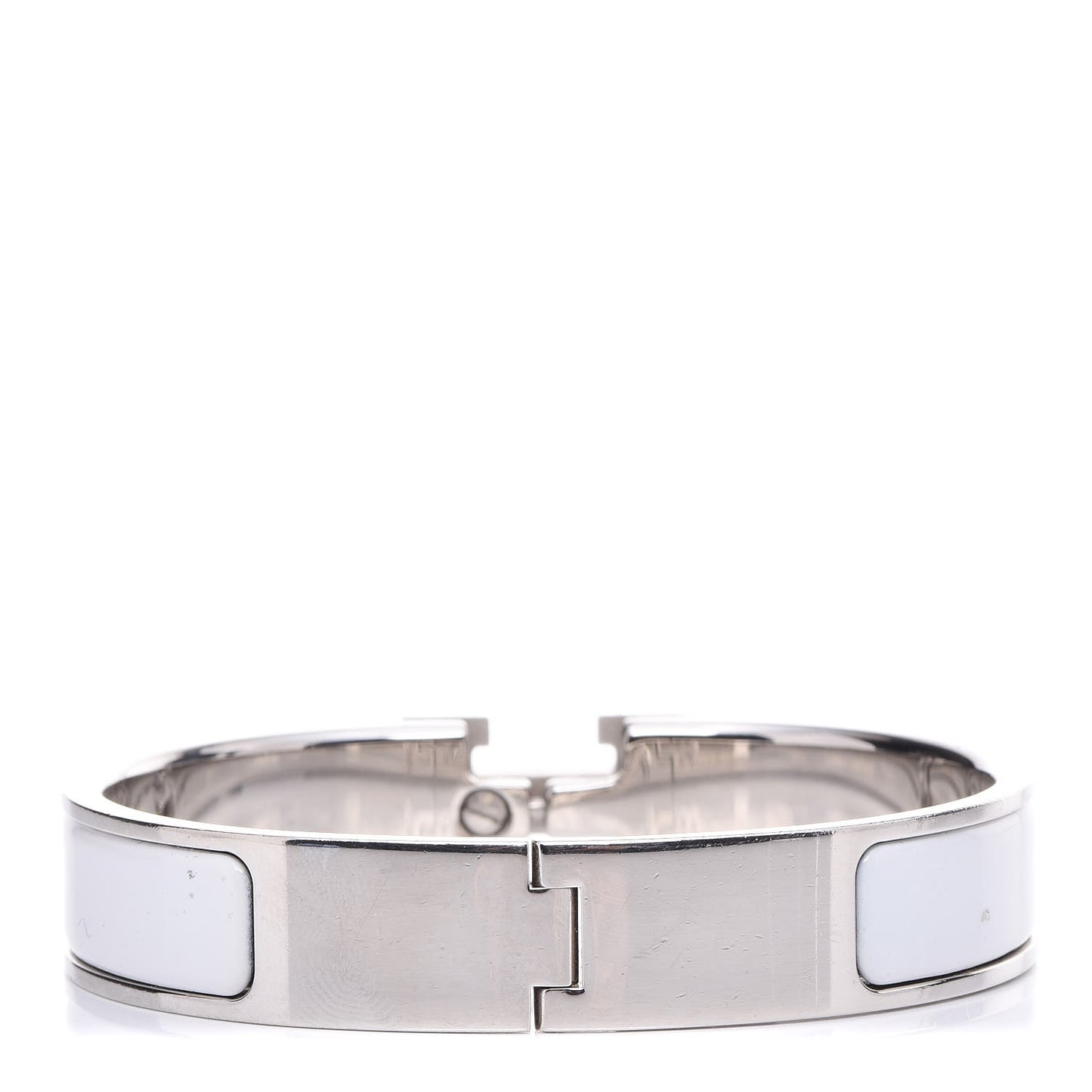 Enamel Narrow Clic Clac H Bracelet PM White