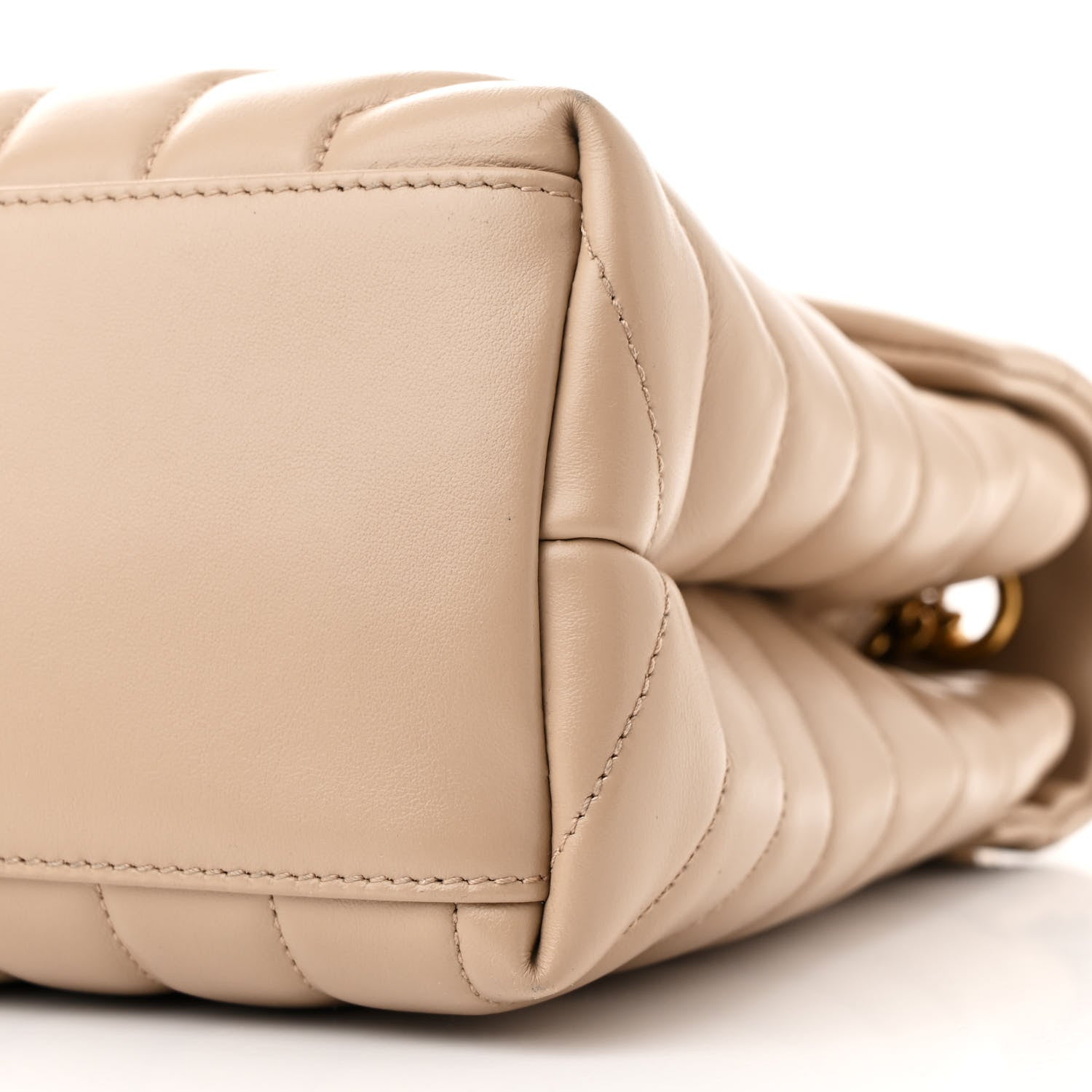 Saint Laurent Calfskin Y Quilted Monogram Medium Loulou Chain Satchel Dark Beige 11 of 12