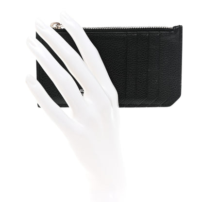 Saint Laurent Grained Calfskin 5 Fragments Zip Pouch Card Holder Black 4 of 9