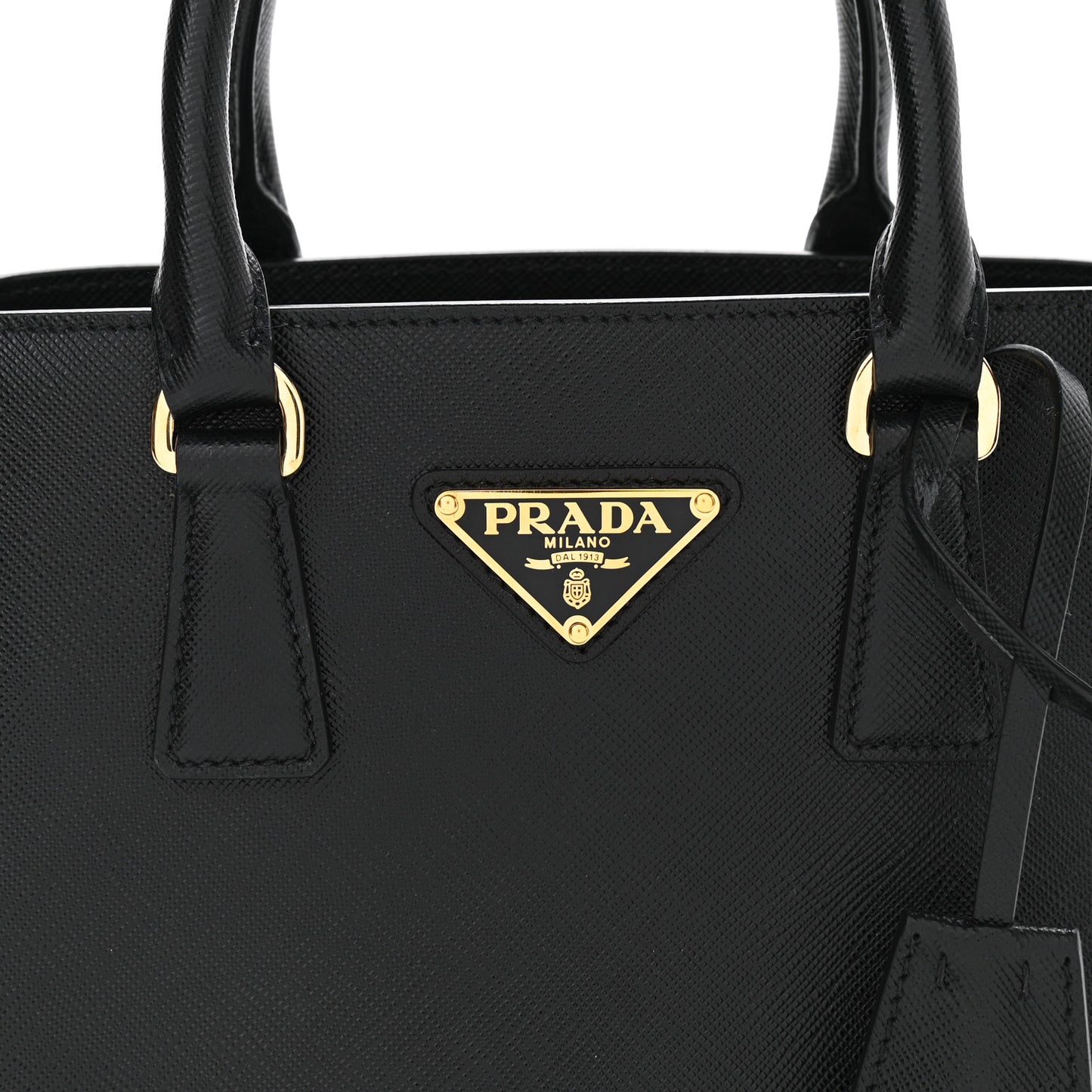 Saffiano Lux Micro Galleria Shoulder Bag Black