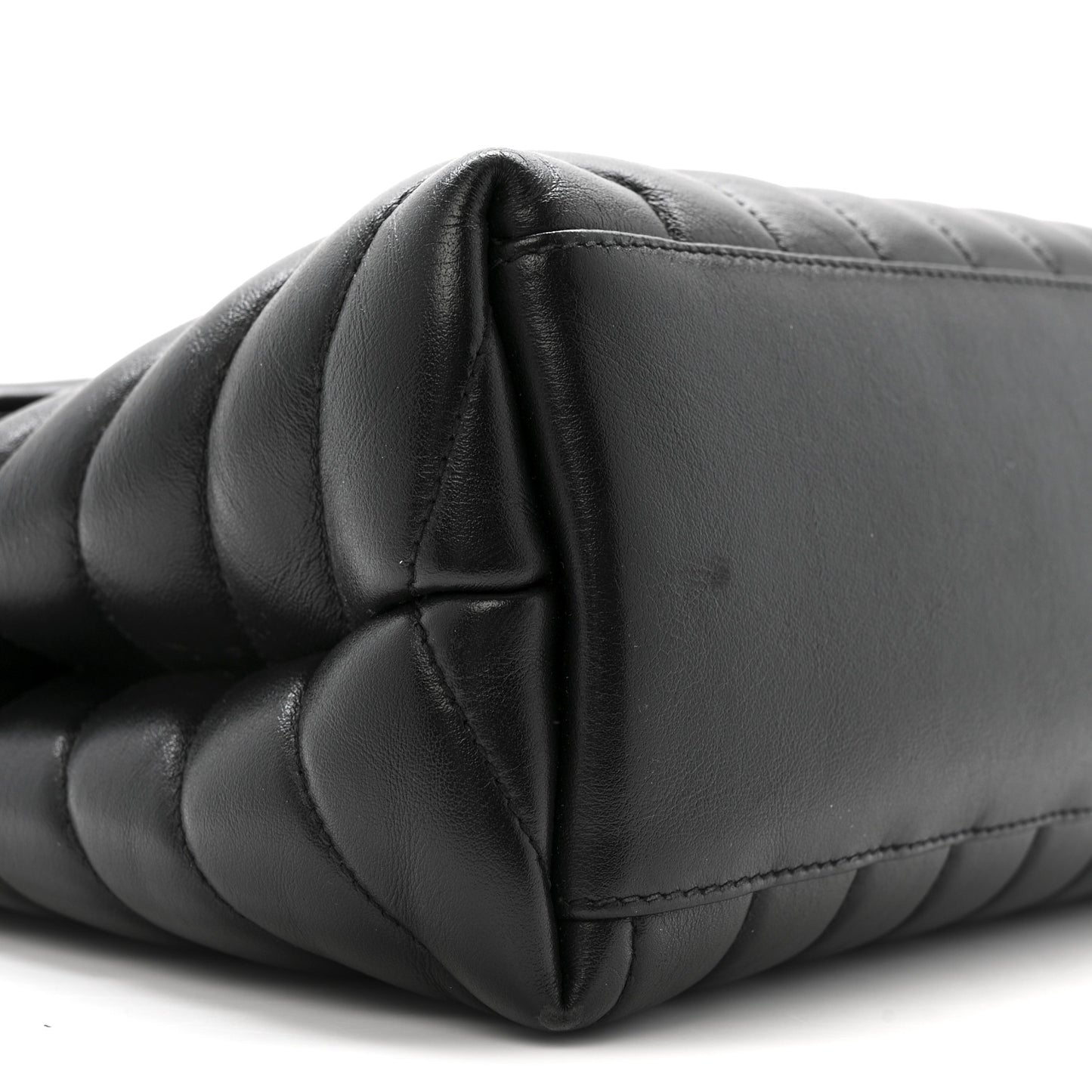Calfskin Y Quilted Monogram Medium Loulou Chain Satchel Black