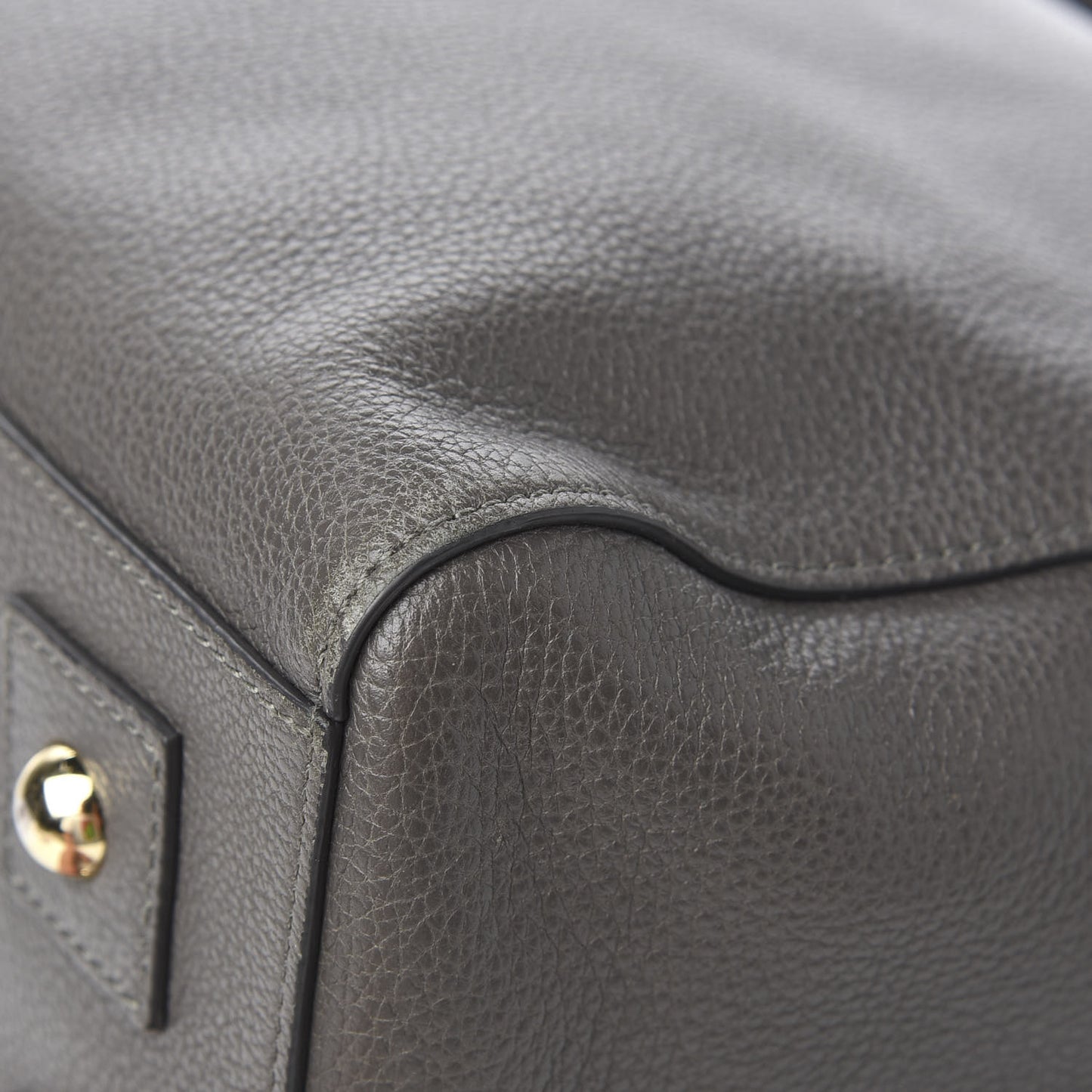 Glossy Goatskin Medium Del Rey Satchel Grey