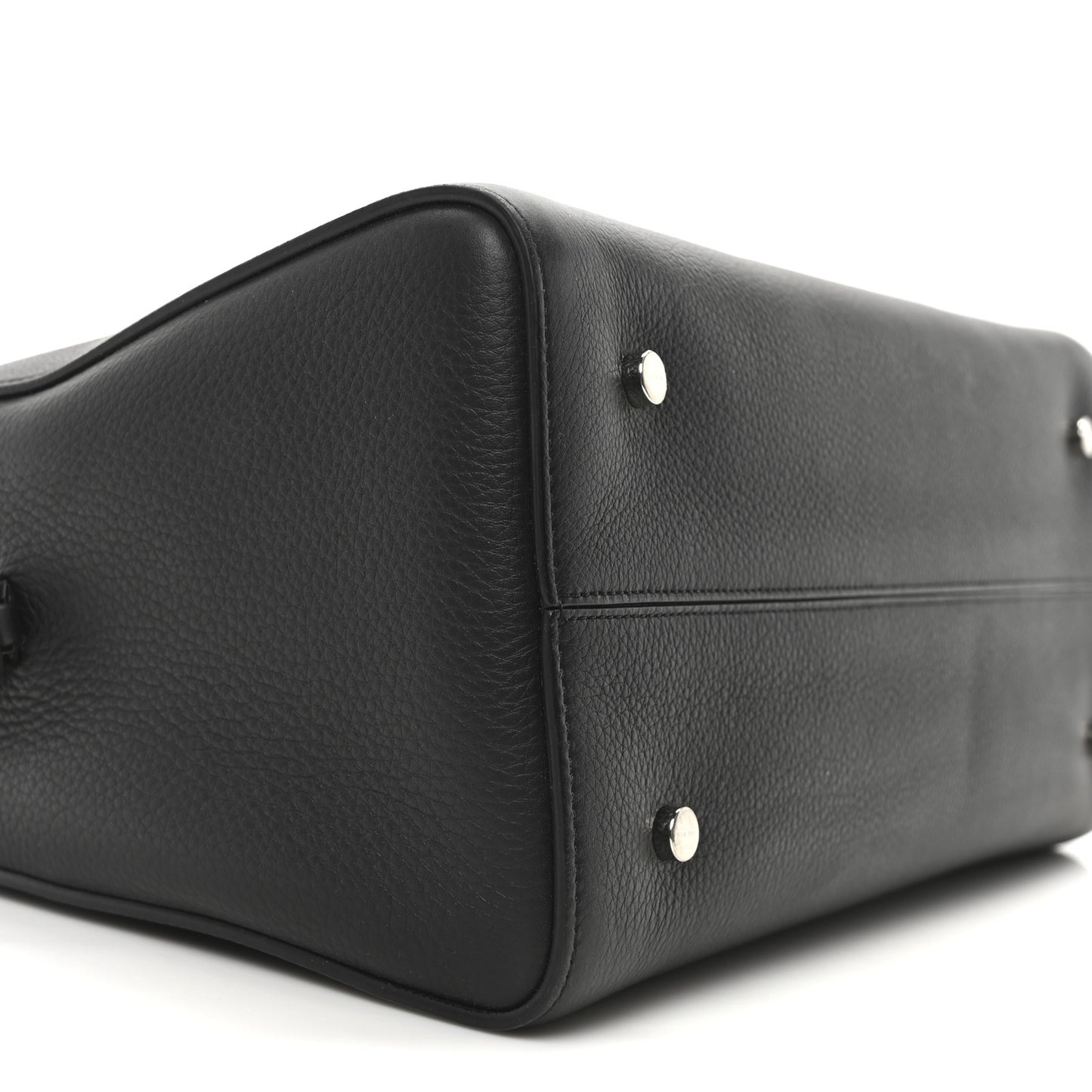 Grained Calfskin Bowling Bag Two Black