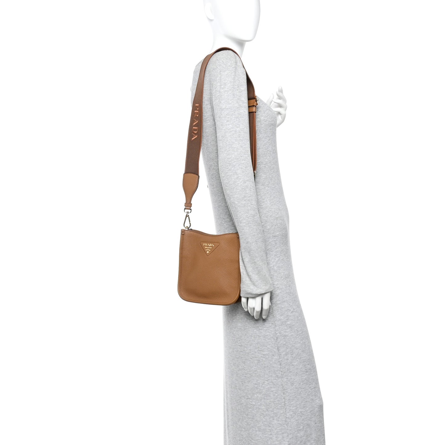 Vitello Daino Soft Mini Hobo Messenger Bag Caramel
